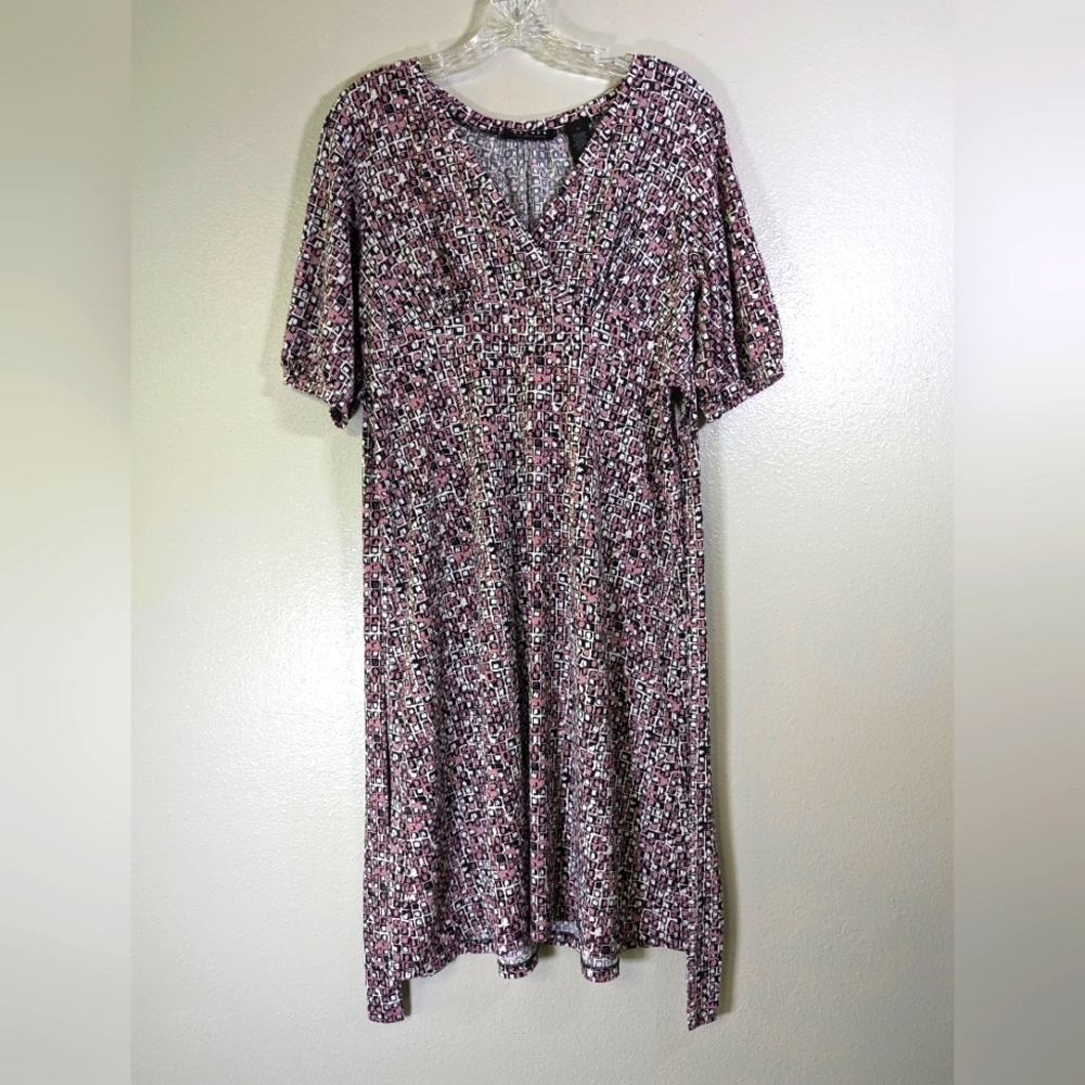 Axcess by Liz Claiborne pink and black box check dress size M